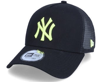 New York Yankees League Essential 9FORTY Black/Neon Yellow Trucker