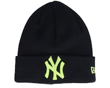 Kids New York Yankees League Essential Knit Black/Lime Cuff - New Era