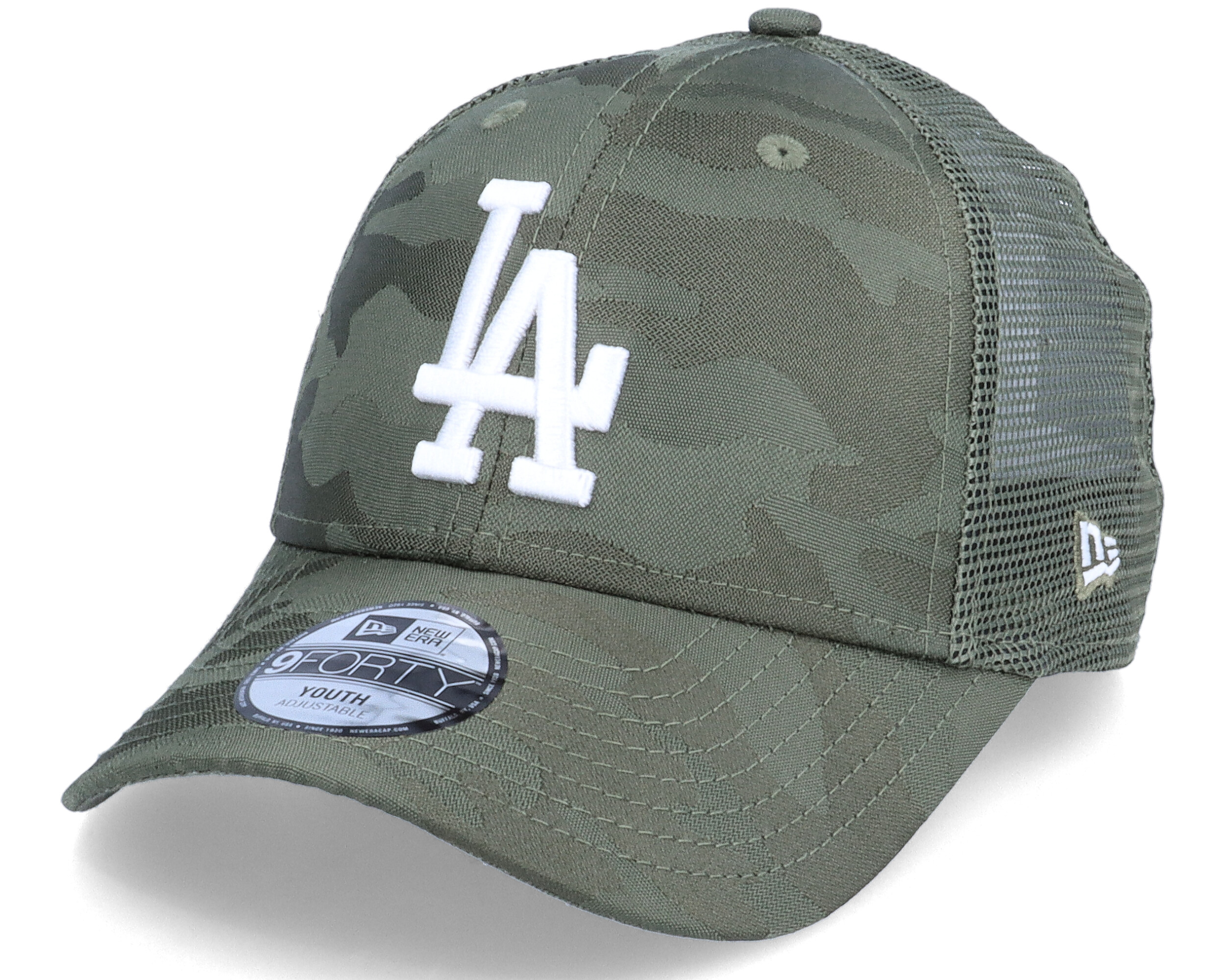 Kids Los Angeles Dodgers Home Field 9FORTY Olive Camo Trucker - New Era ...