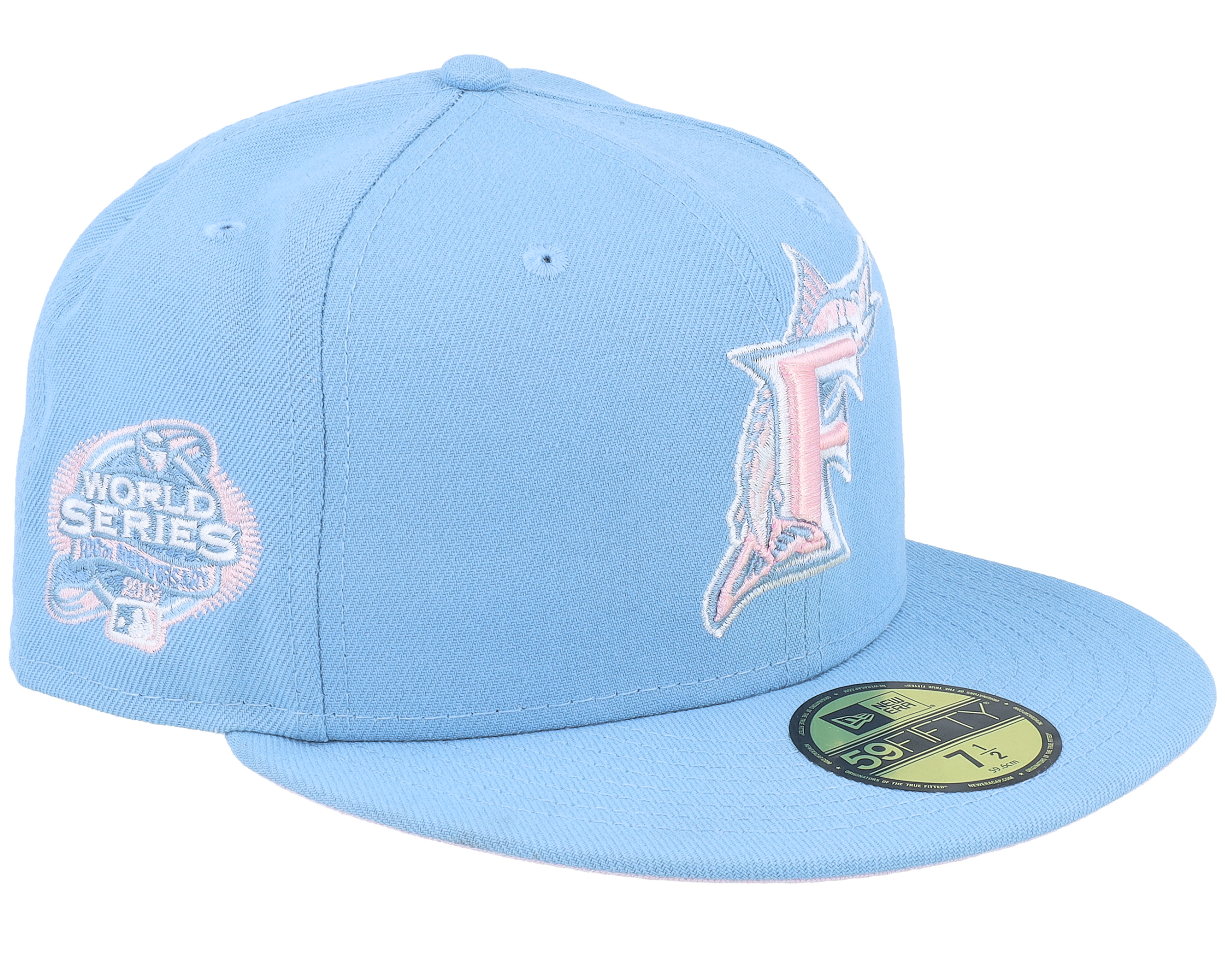 Miami Marlins Rose Horizon 59FIFTY 03 World Series Sky/Pink