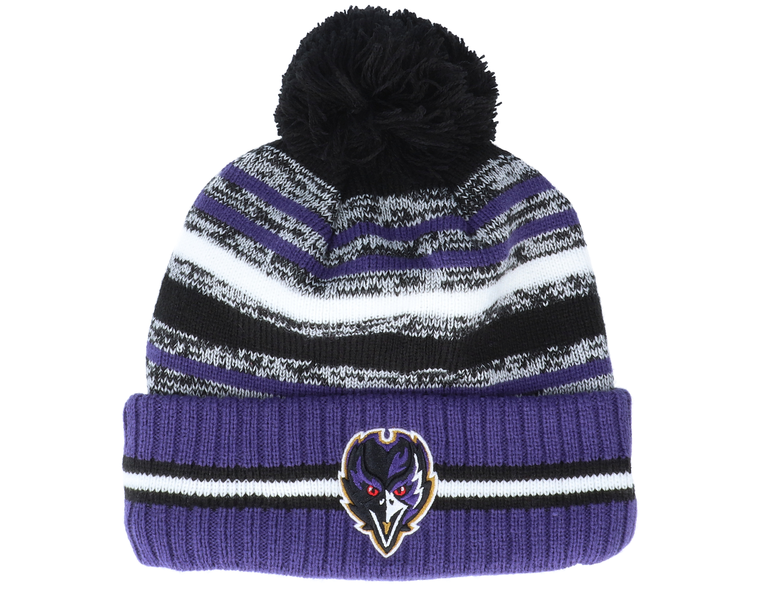 Ravens Knit Hat Cap Baltimore Beanie Purple w/Pom Youth Unisex NWT