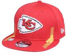 Kansas City Chiefs NFL21 Side Line 9FIFTY Red Snapback - New Era