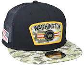 Washington Commanders NFL21 Salute To Service 9FIFTY Black/Camo Trucker