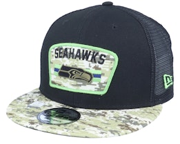 Seattle Seahawks NFL21 Salute To Service 9FIFTY Black/Camo Trucker - New Era