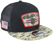 NFL21 Salute To Service 9FIFTY Black/Camo Trucker