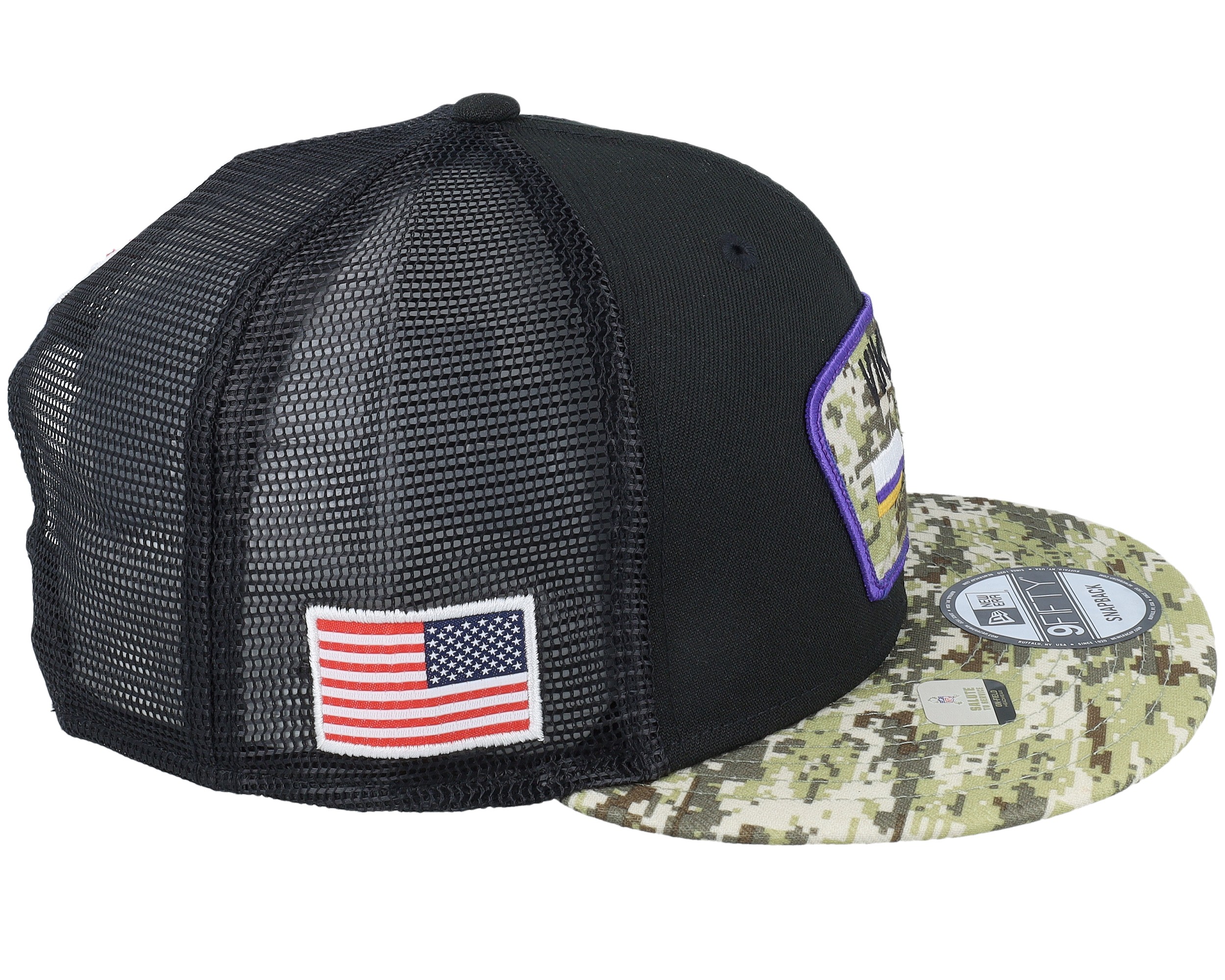 Minnesota Vikings NFL21 Salute To Service 9FIFTY Black/Camo