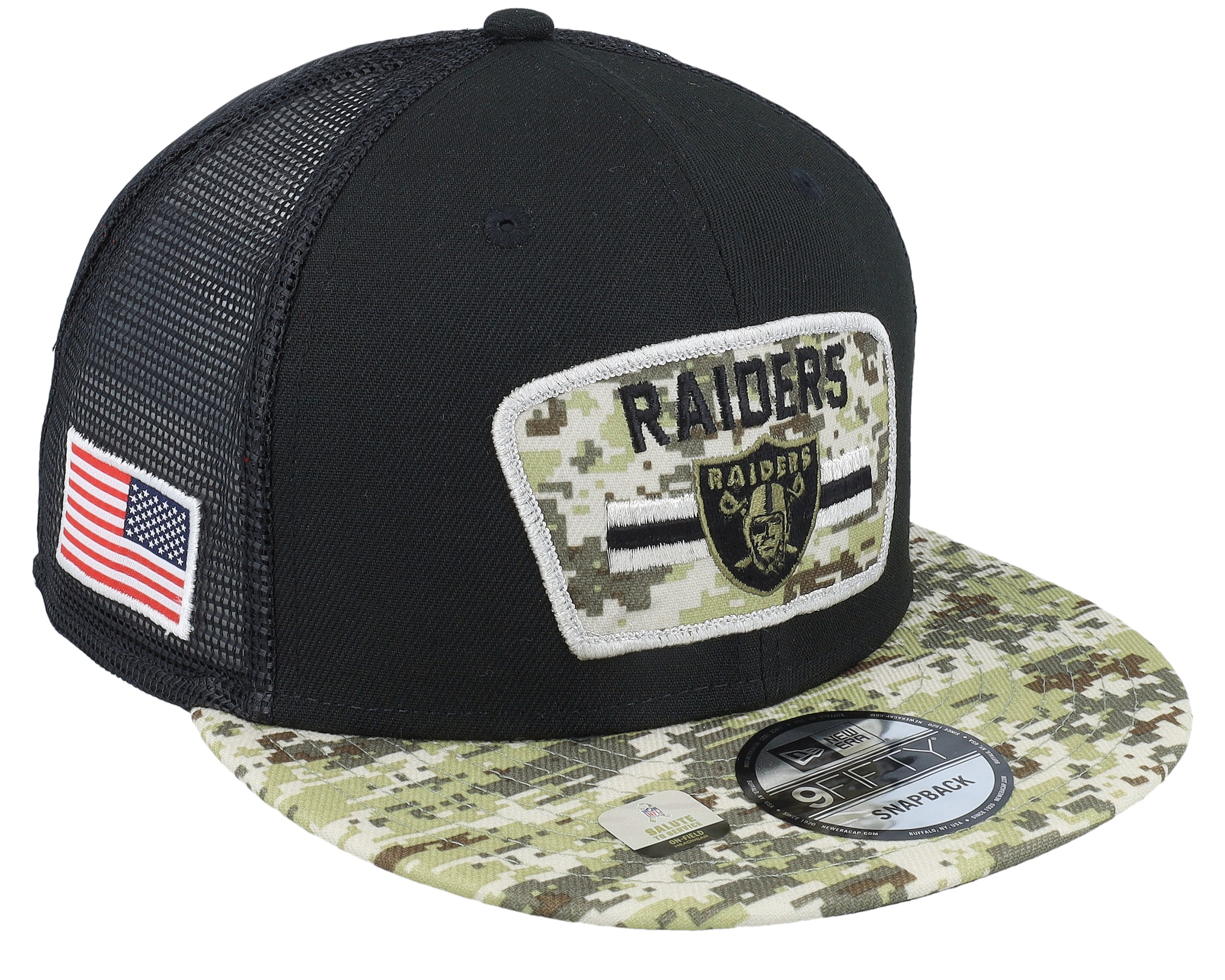 Youth New Era Black Las Vegas Raiders 2023 Salute to Service Cuffed Knit Hat