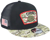 Kansas City Chiefs NFL21 Salute To Service 9FIFTY Black/Camo Trucker