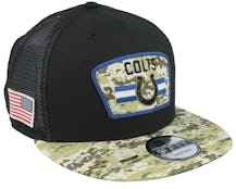 Indianapolis Colts NFL21 Salute To Service 9FIFTY Black/Camo Trucker - New Era