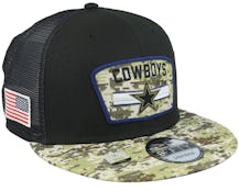 Dallas Cowboys NFL21 Salute To Service 9FIFTY Black/Camo Trucker - New Era