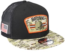 Cleveland Browns NFL21 Salute To Service 9FIFTY Black/Camo Trucker - New Era