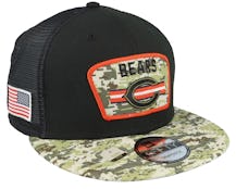 Chicago Bears NFL21 Salute To Service 9FIFTY Black/Camo Trucker - New Era