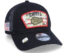 Kansas City Chiefs NFL Salute To Service 9TWENTY Black/Camo Trucker - New Era