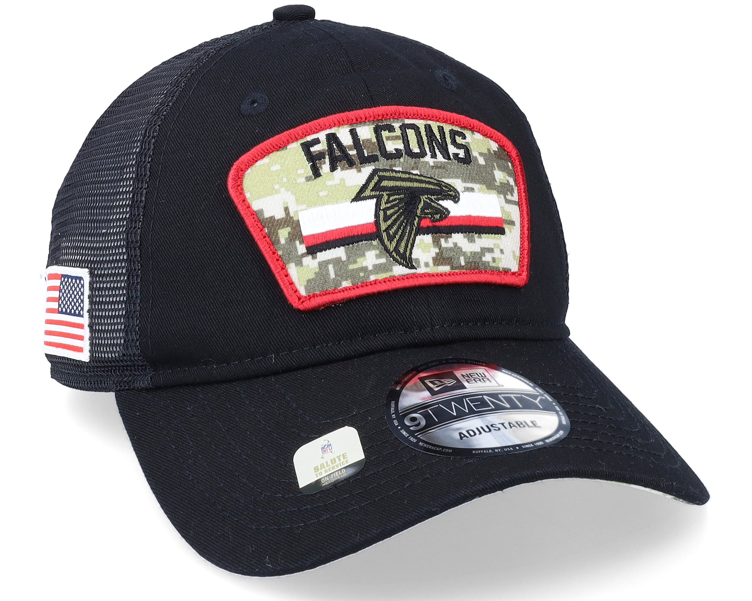 Atlanta Falcons NFL Salute To Service 9TWENTY Black Trucker New