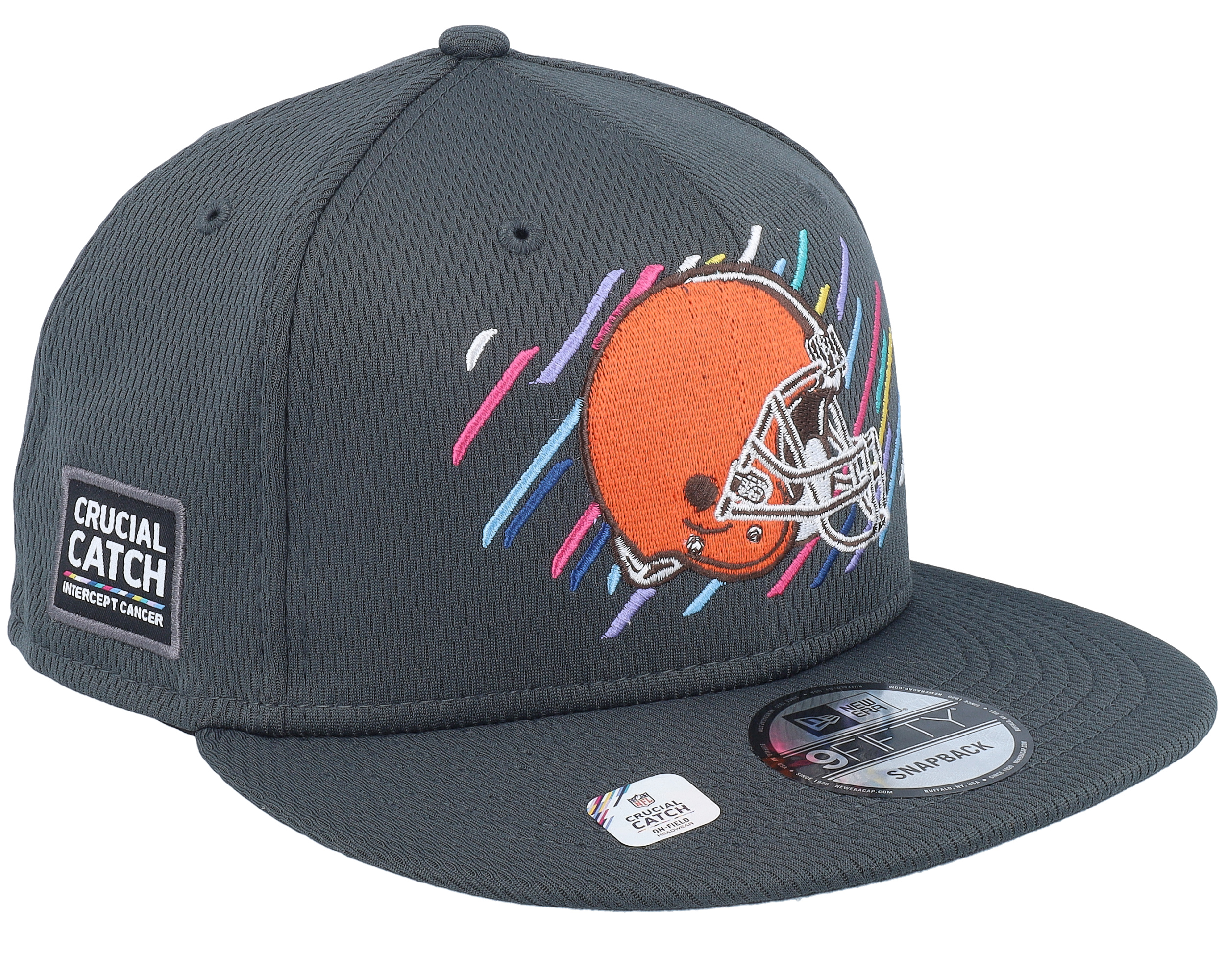 Cleveland Browns NFL21 Crucial Catch 9FIFTY Dark Grey Snapback New Era cap Hatstore