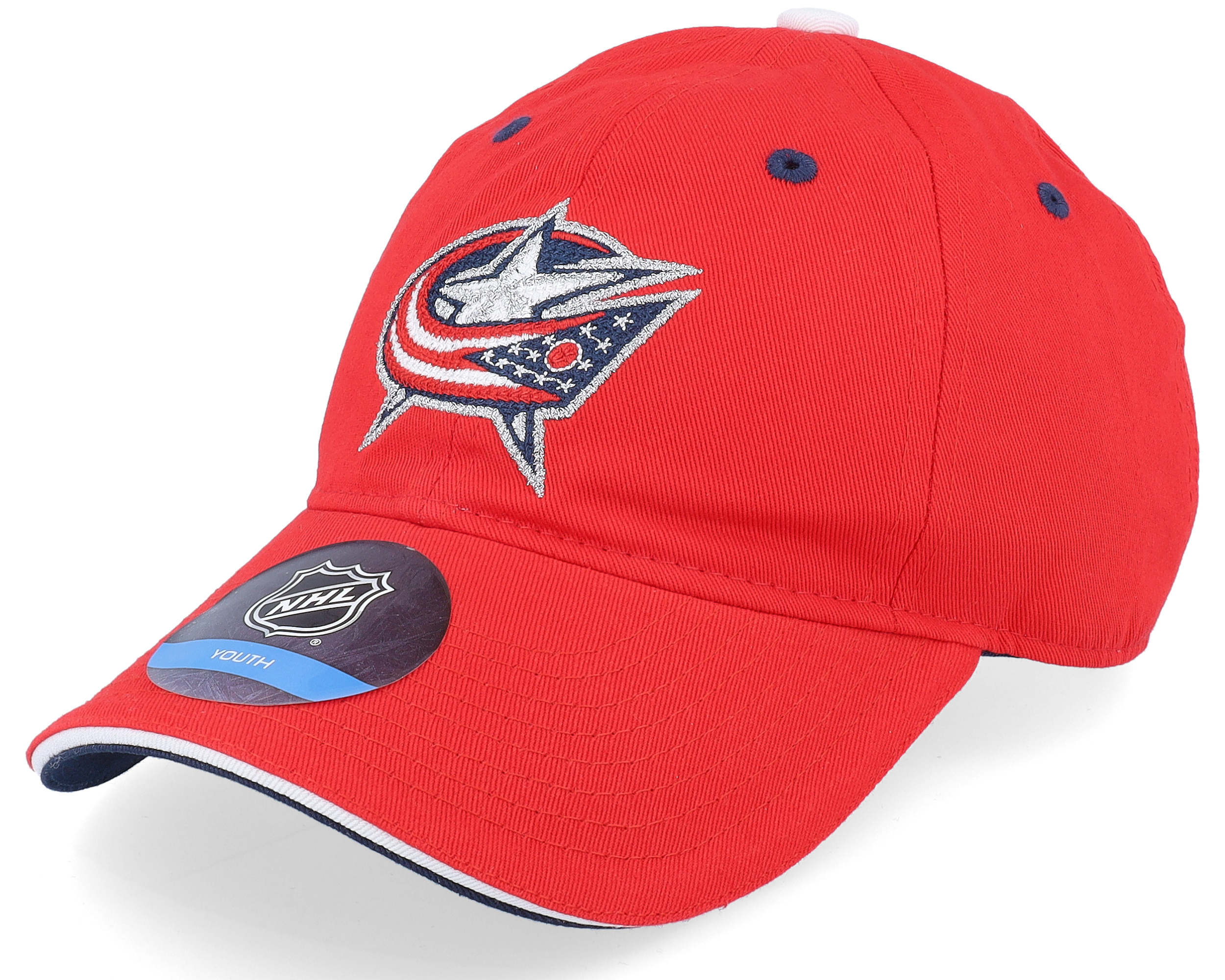 Caps Kids Columbus Blue Jackets Fashion Logo Slouch Red Dad Cap - Outerstuff