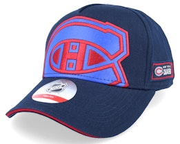 Kids Montreal Canadiens Big-Face Precurved College Navy Adjustable - Outerstuff