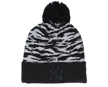 New York Yankees Team Tiger Camo Cuff Beanie Black Pom - New Era