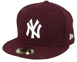 New York Yankees Melton 59FIFTY Maroon/White Fitted - New Era
