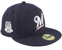 Milwaukee Brewers 59FIFTY Echo Navy/Pink Fitted - New Era