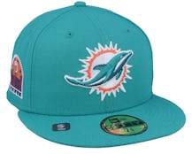 Miami Dolphins NFL Patch Up 59FIFTY Teal Fitted - New Era