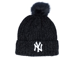 New York Yankees Womens Winterized Bobble Heather Black Pom - New Era