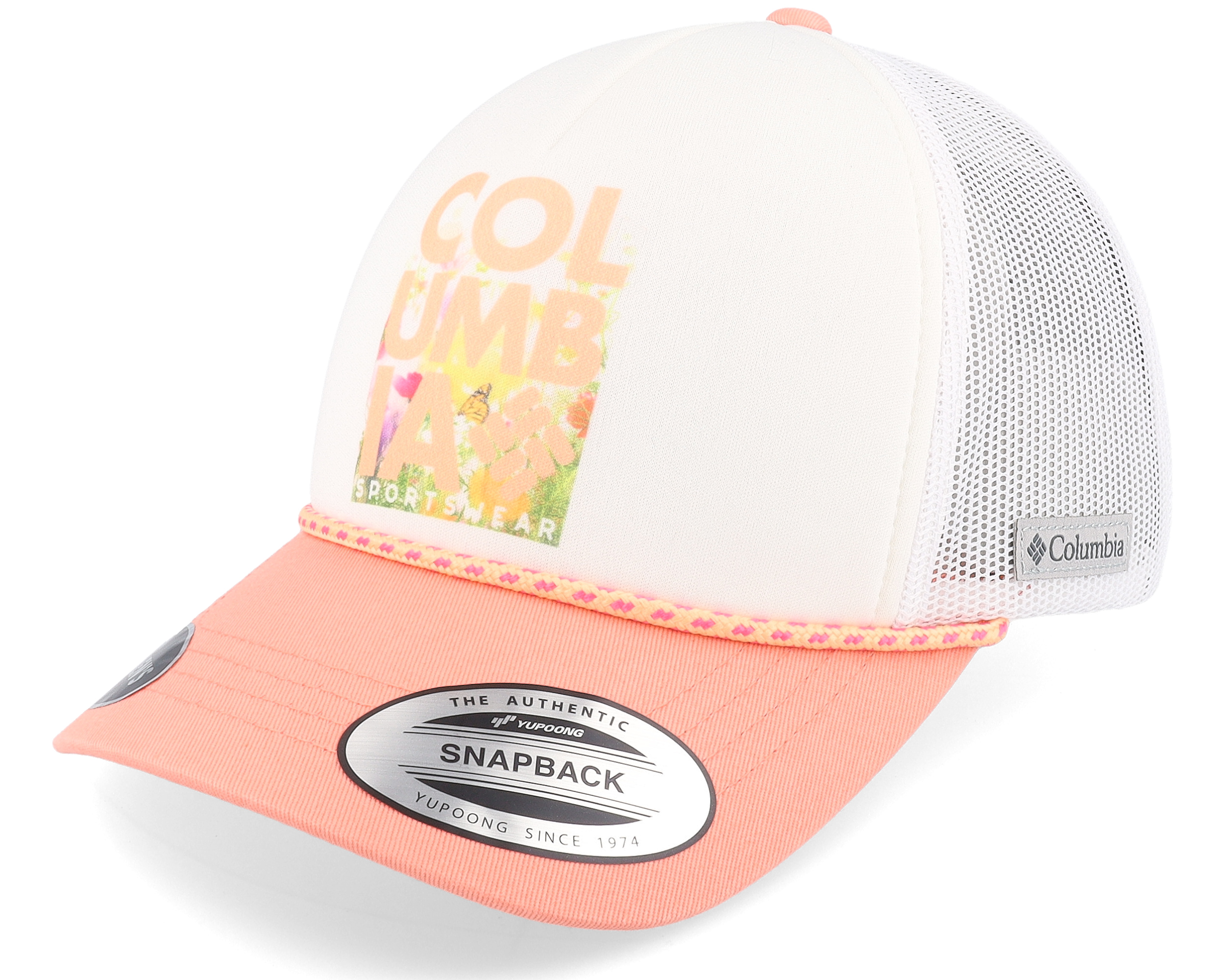 Womens White/Floral Bl Trucker Columbia