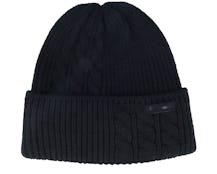 Agate Pass Cable Knit Beanie Black Cuff - Columbia