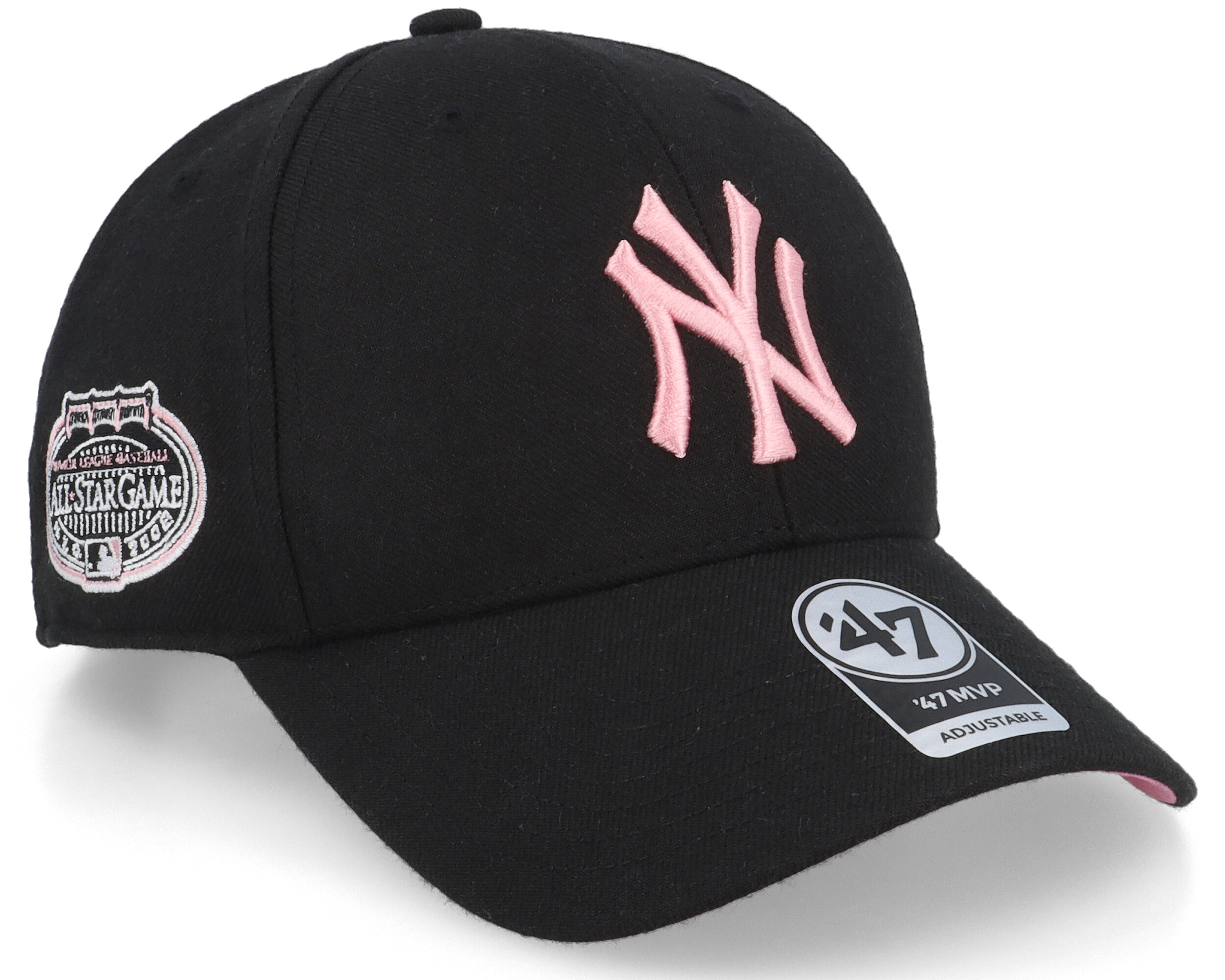 【海外限定カラー】'47 Brand MVP MLB Sure Shot Series 12teams New York Yankees MLB Sure Shot Mvp Black/Pink Adjustable