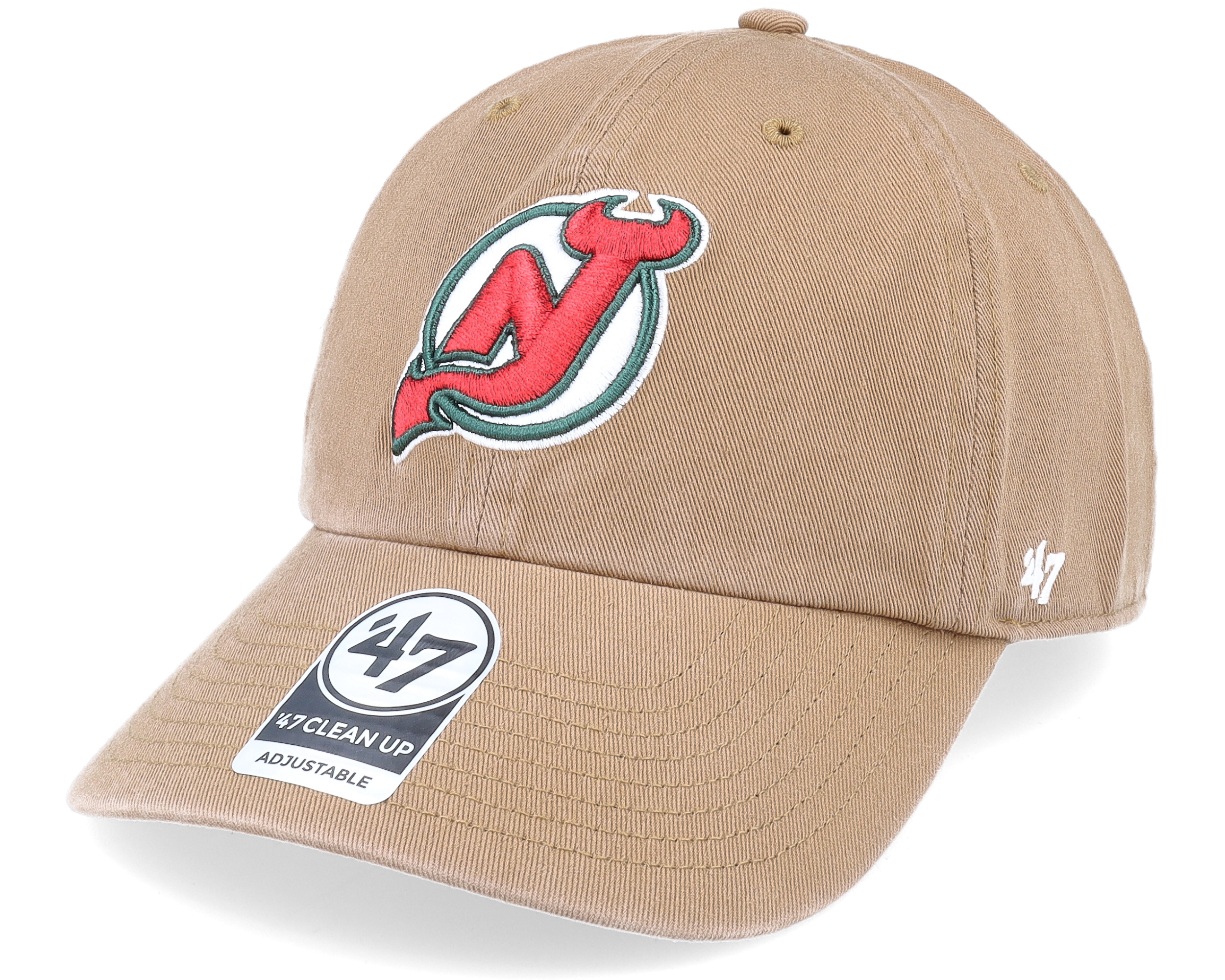 New Jersey Devils ‘47 Clean Up Black Adjustable Strap Hat Dad Cap Hockey NHL