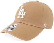 Los Angeles Dodgers MLB Clean Up Camel/White Dad Cap