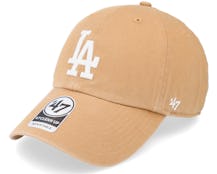 Los Angeles Dodgers MLB Clean Up Camel/White Dad Cap - 47 Brand