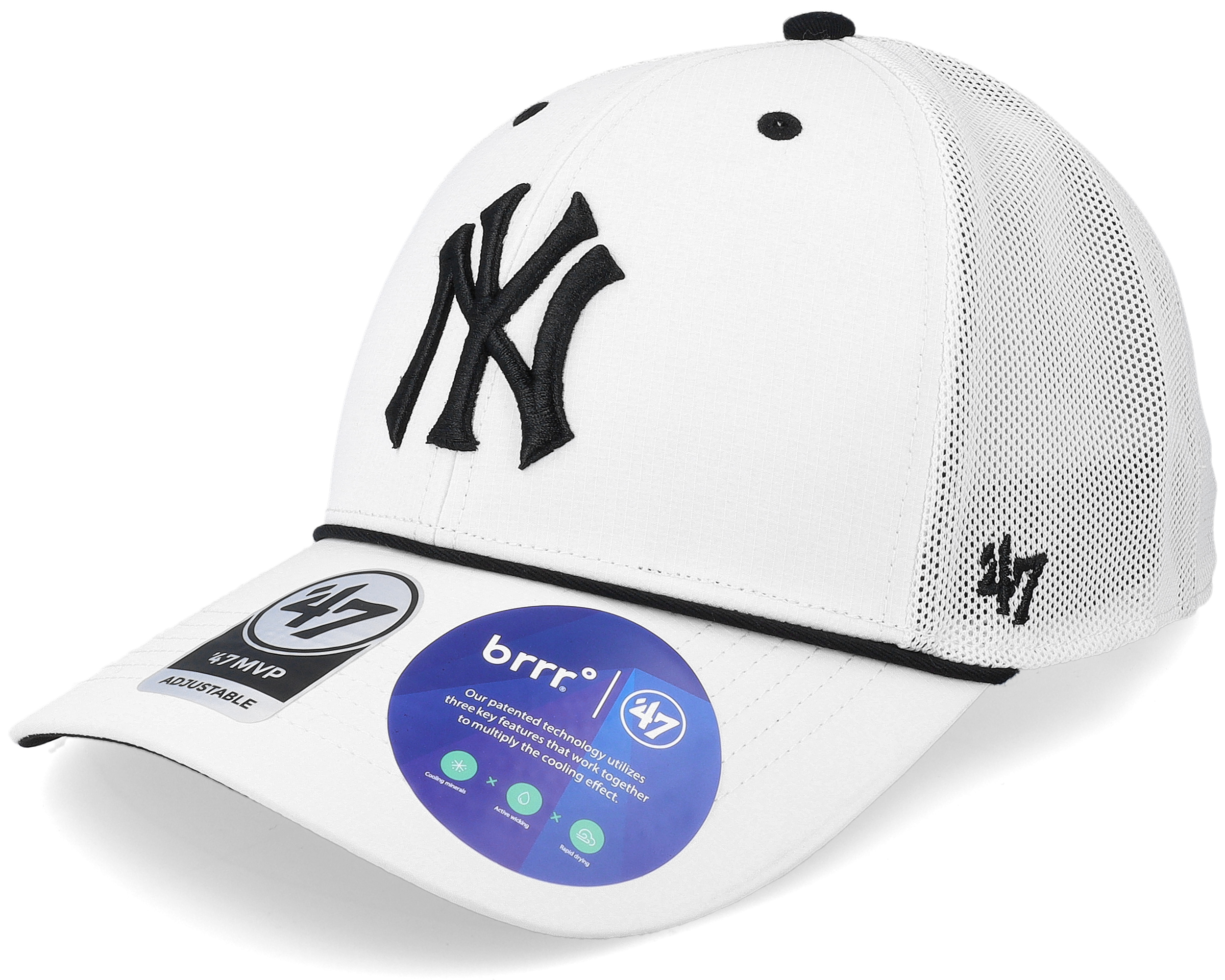 New York Yankees MLB Brrr Mesh Pop Mvp White/Black Trucker - 47 Brand ...