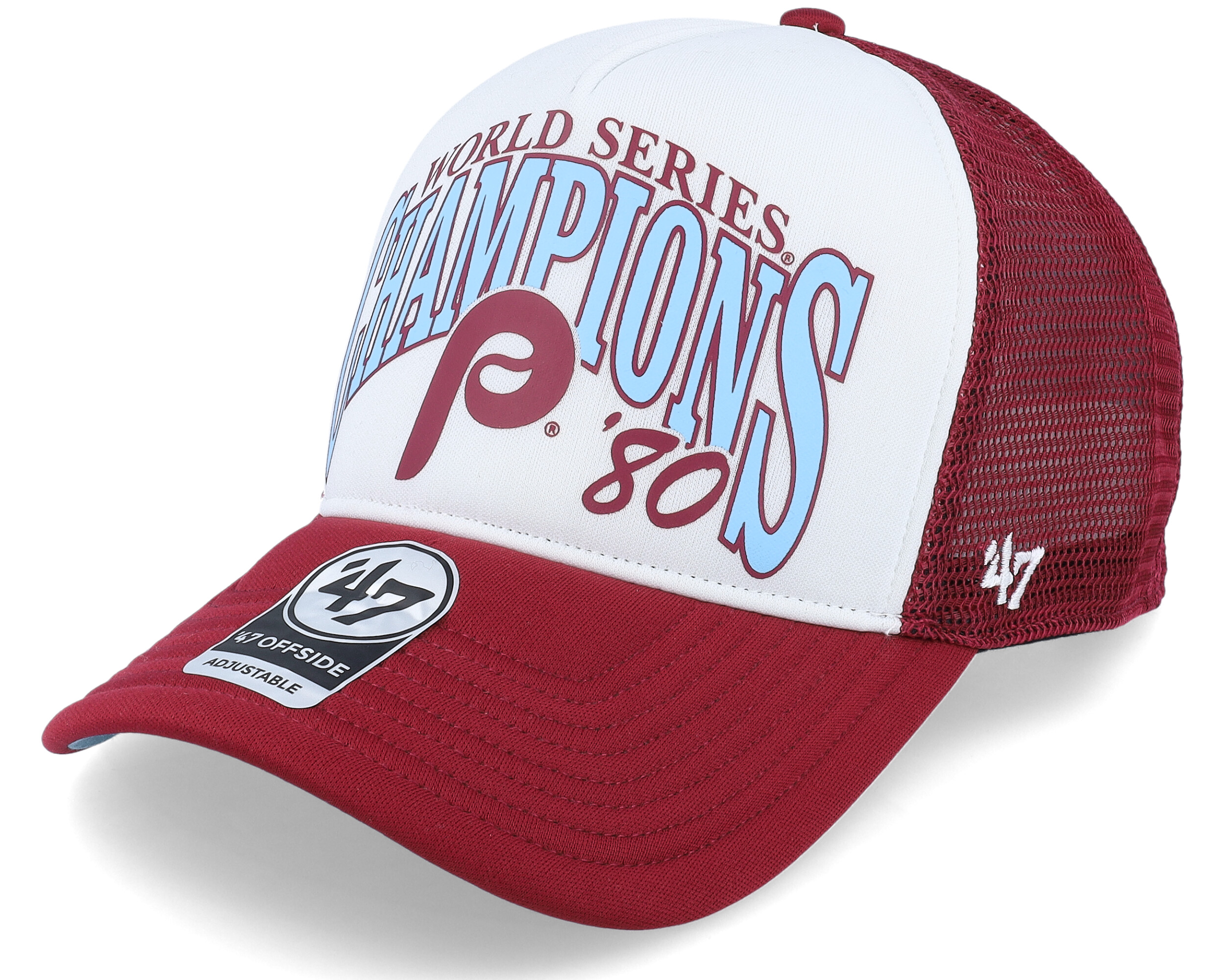 Philadelphia Phillies 47 Brand Cooperstown Cardinal Trucker White Mesh  Snapback Hat - Detroit Game Gear