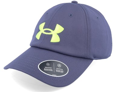 Under Armour - Blue unconstructed Cap - Blitzing Adj Hat Tempered Steel/Yellow Ray @ Hatstore