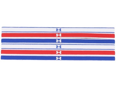 6 Pack Mini Royal/Red/White Headbands - Under Armour