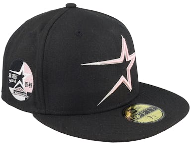 Houston Astros Neon Pink 05 Fitted Hat 8 Black Broken Star