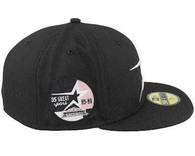 Houston Astros Newspaper & Cigar 59FIFTY Black/Pink Fitted - New Era