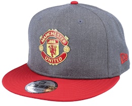 Hatstore Exclusive x Manchester United Heather 9FIFTY Charcoal/Red Snapback - New Era