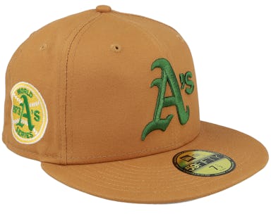 New Era - MLB Brown fitted Cap - Oakland Athletics Veggie 59FIFTY World Series 73 Fitted @ Fitted World By Hatstore