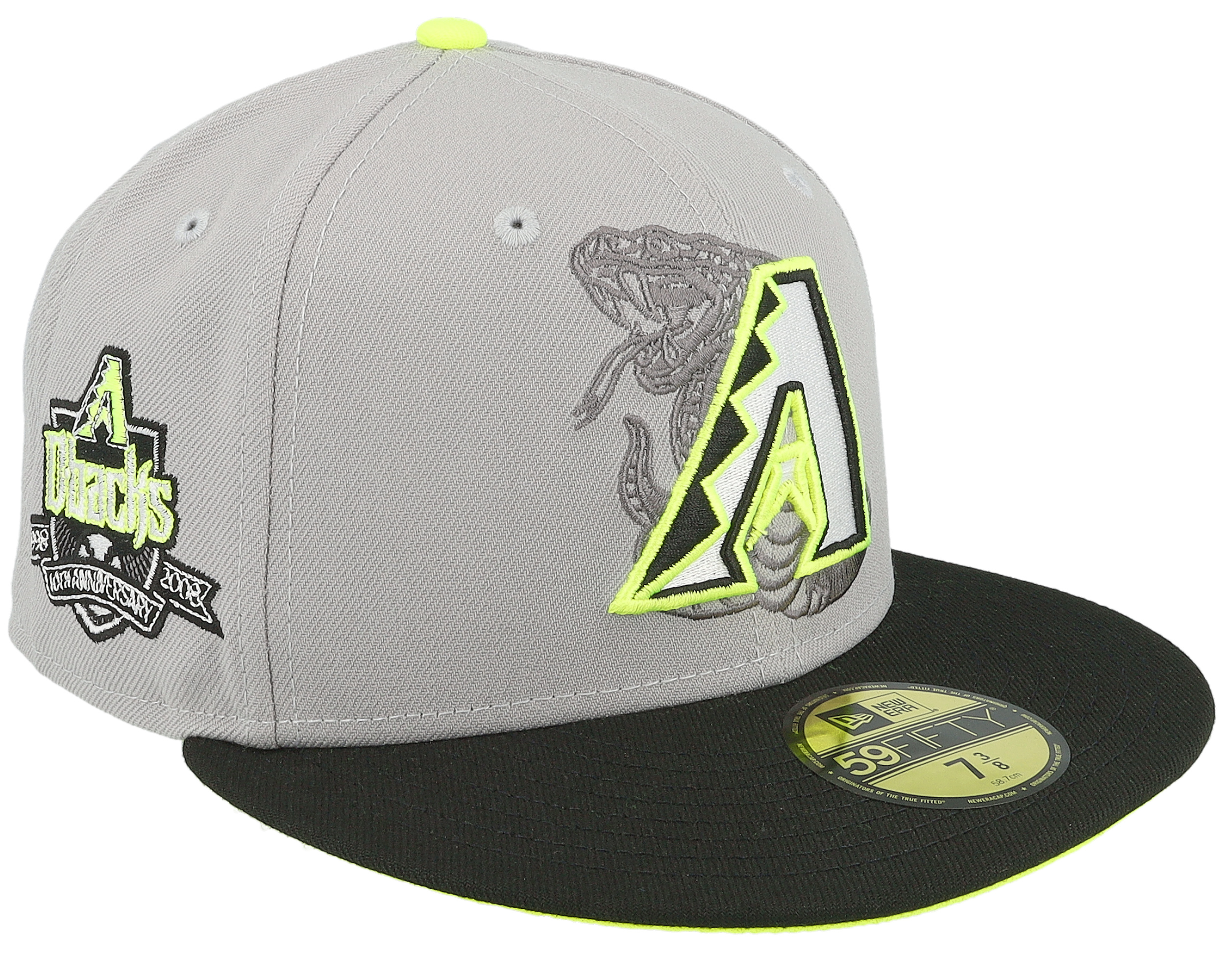 【海外限定】NEW ERA 59FIFTY Arizona Diamond Backs Gray&Neon Arizona Diamondbacks Hindsight 59FIFTY 10 Anniversary Grey