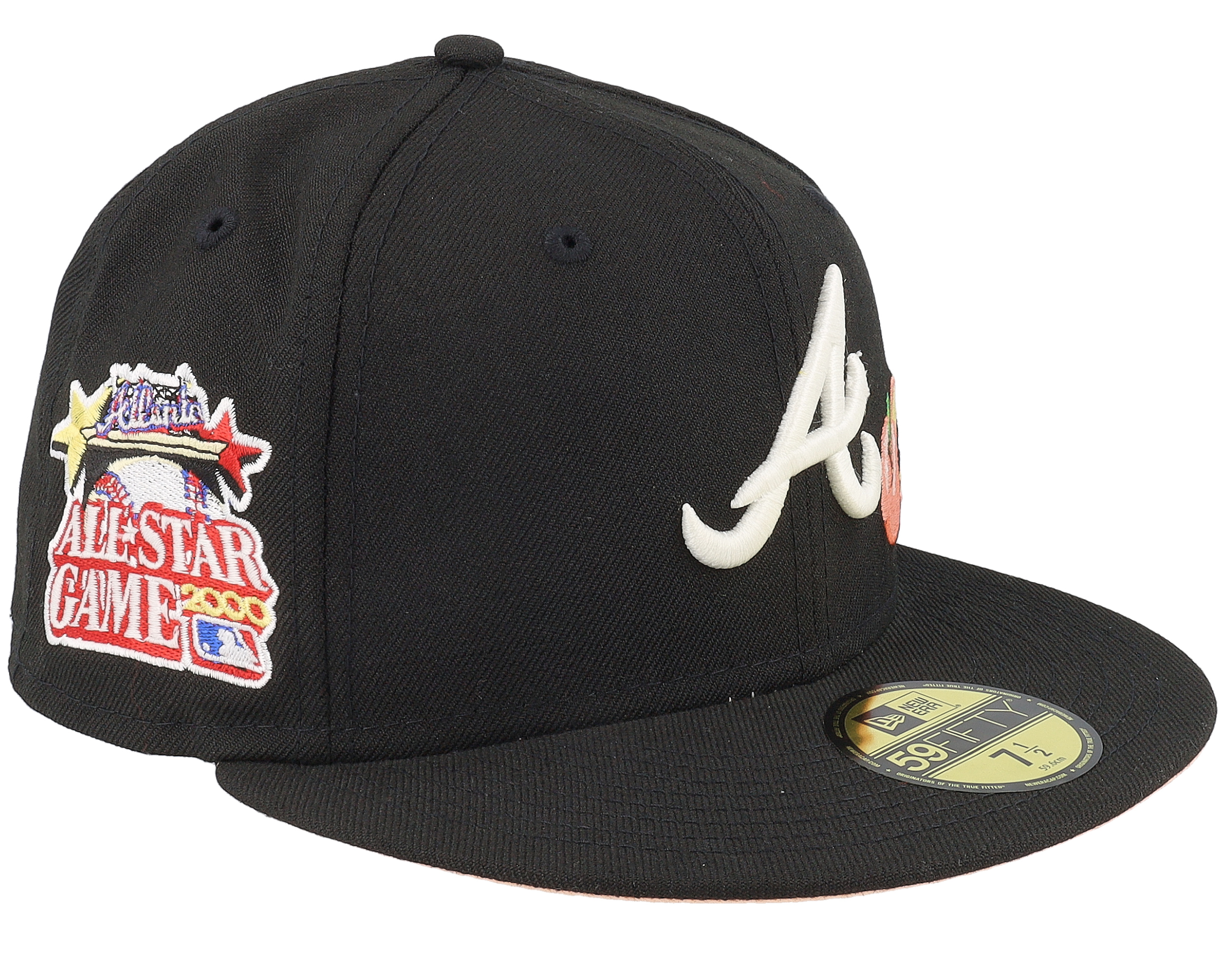 Atlanta Braves 59FIFTY Black/Peach Fitted - New Era cap | Hatstoreworld.com