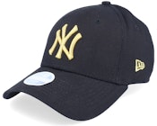 New York Yankees Womens Metallic Logo 9FORTY Black Adjustable