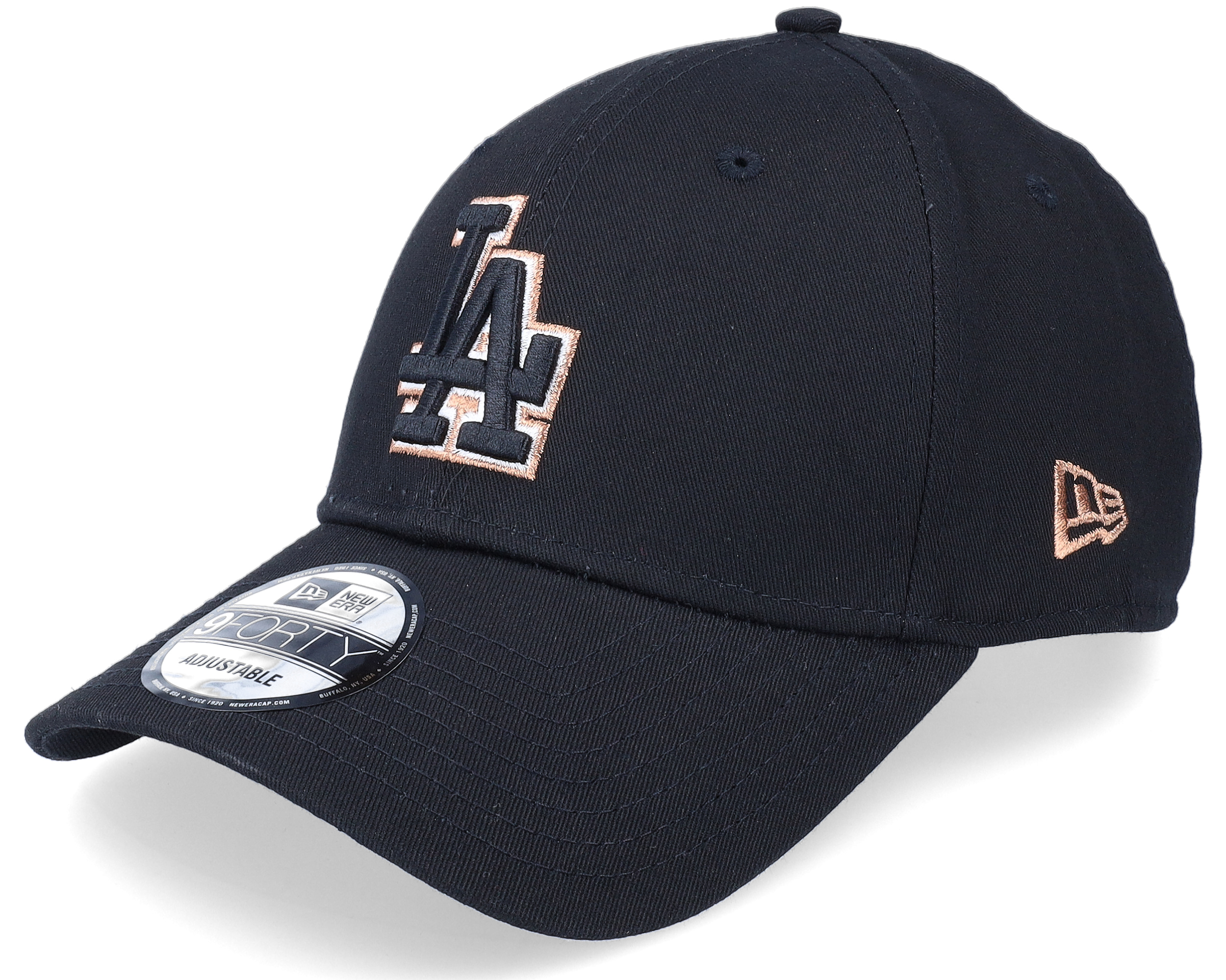 dodgers black adjustable hat