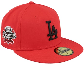 Los Angeles Dodgers Roulette 59FIFTY 100 Anniversary Red/Black