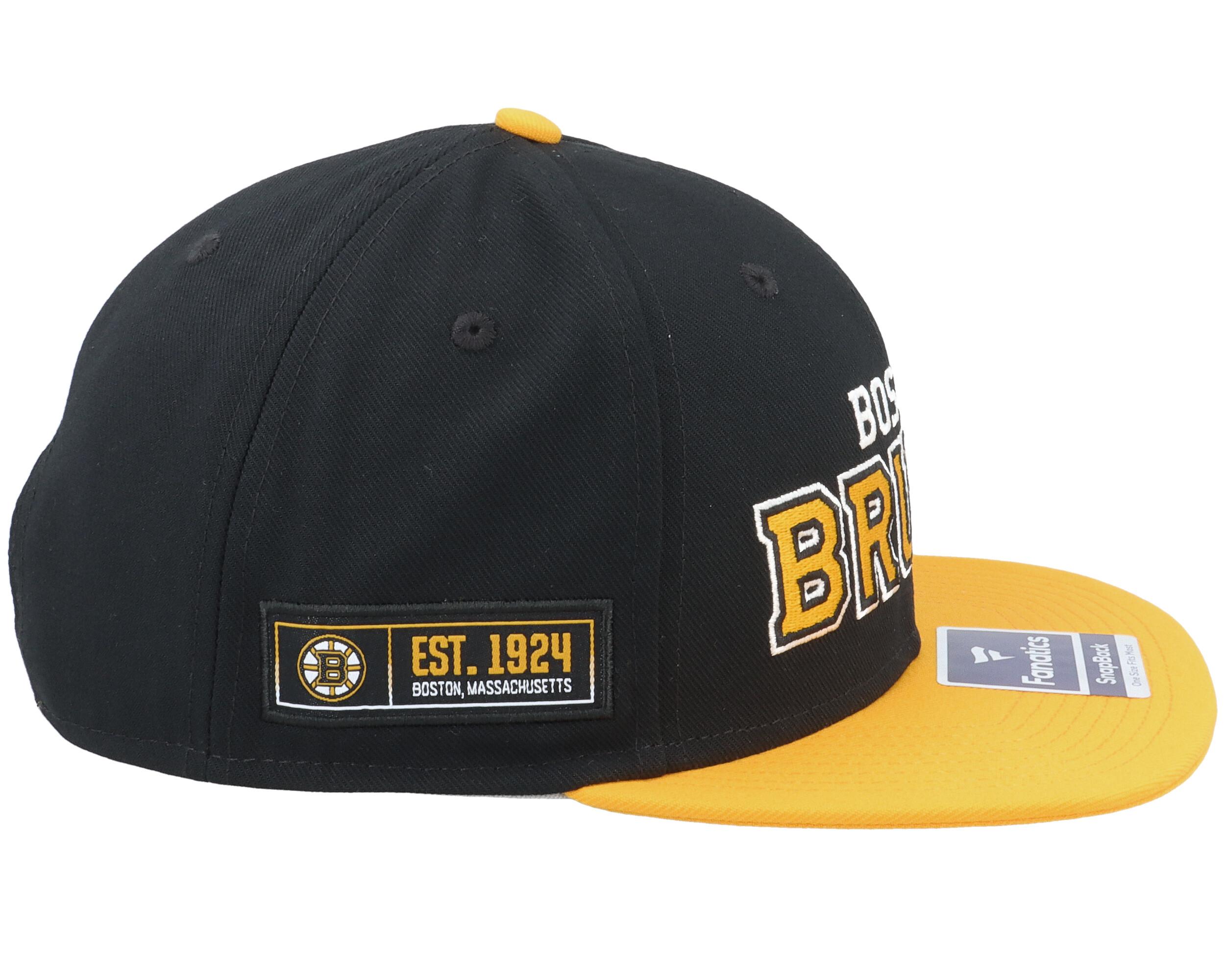 Boston Bruins Iconic Color Blocked Black/Gold Snapback - Fanatics