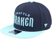 Seattle Kraken Iconic Color Blocked Navy/Icy Blue Snapback - Fanatics