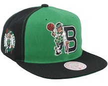 Boston Celtics Rear Script Deadstock NBA Green/Black Snapback - Mitchell & Ness
