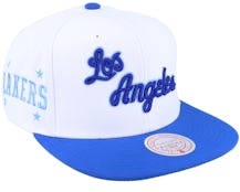 Los Angeles Lakers Side Core 2.0 Hwc White/Royal Snapback - Mitchell & Ness