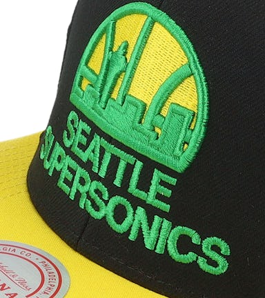 Seattle SuperSonics Mitchell & Ness Side Core 2.0 Snapback Hat - Gold